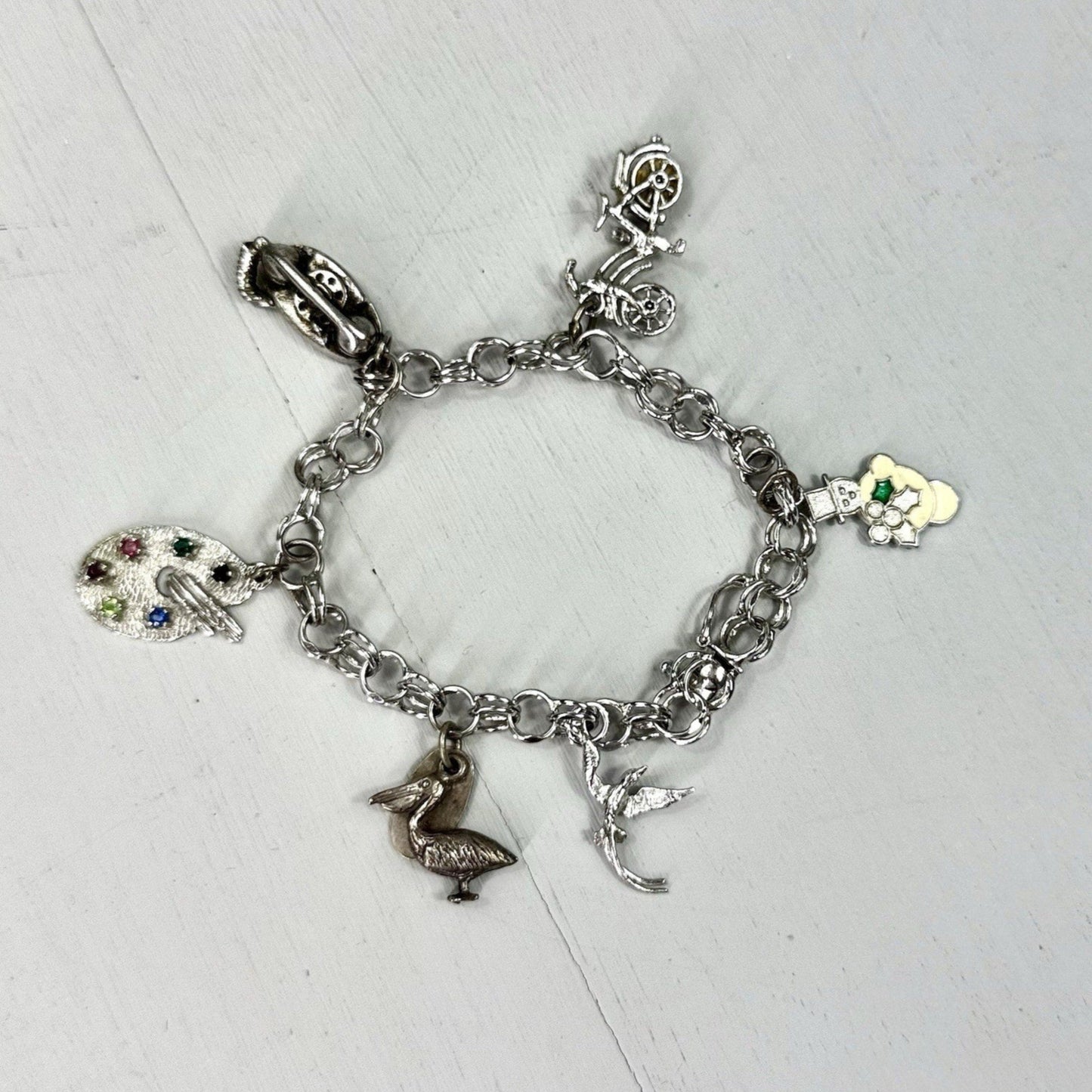 Vintage Sterling Souvenir Charm Bracelet