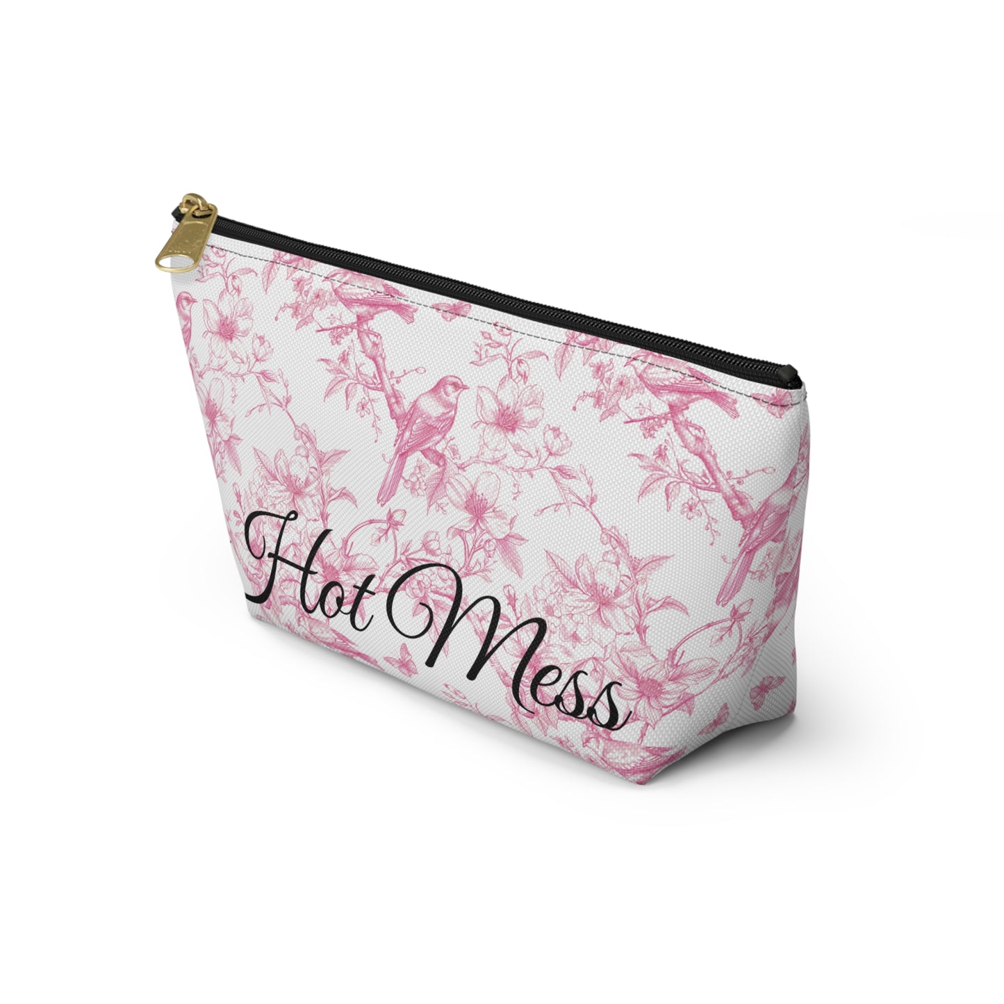 Chic Accessory Pouch, Stylish Makeup Bag, Hot Mess Storage, Cute Toiletry Case, Feminine Travel Organizer
