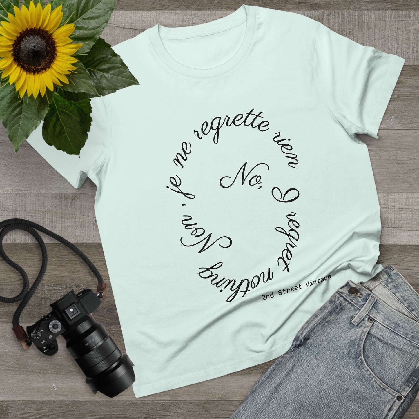 No, I regret nothing Women's T-Shirt, Casual Statement Tee, Vintage Style Apparel, Everyday Wear, Gift for Friends