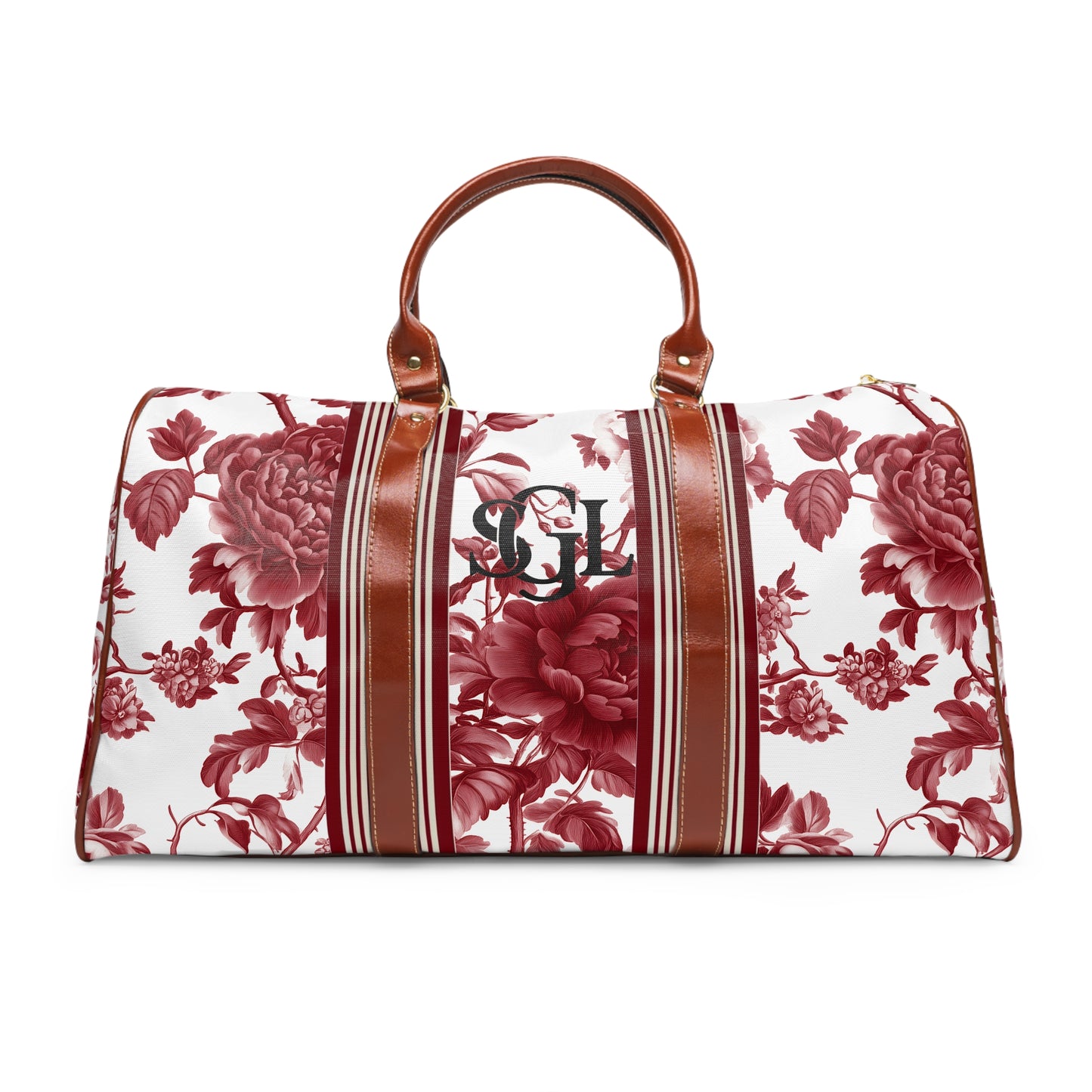 Elegant Floral Waterproof Travel Bag, Weekend Getaway Tote, Overnight Bag, Floral Gym Duffle, Perfect for Gifts