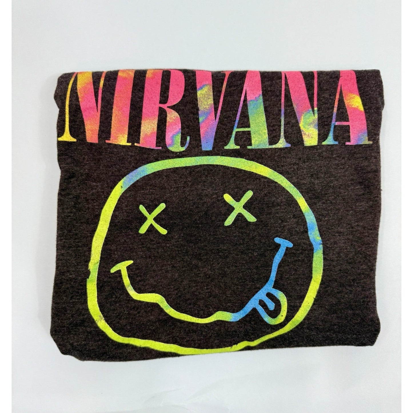 Vintage 90s Nirvana Smiley Face 1992 Smiley Face Grey Size L Kurt Cobain T-Shirt
