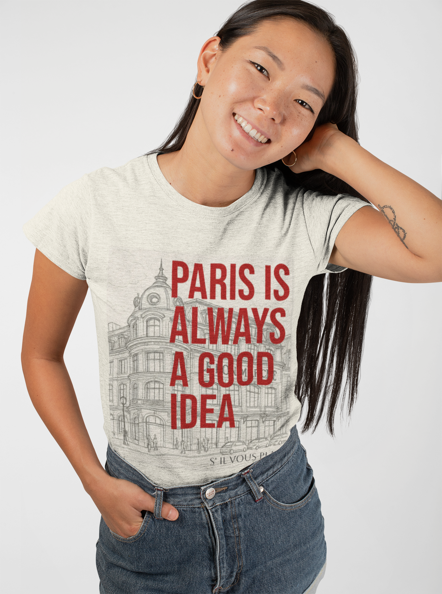 Paris is always a good idea Tshirt, Parisian Sketch Tee, Stylish Cotton Tee, Paris Gift for Travelers