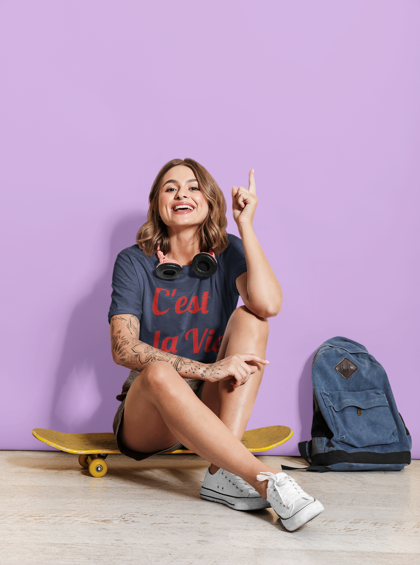 C'est la Vie Unisex Oversized Boxy Tee, Relaxed Fit Tee, Casual Streetwear, Pink Graphic Tee, Gift for Friends, Everyday Wear