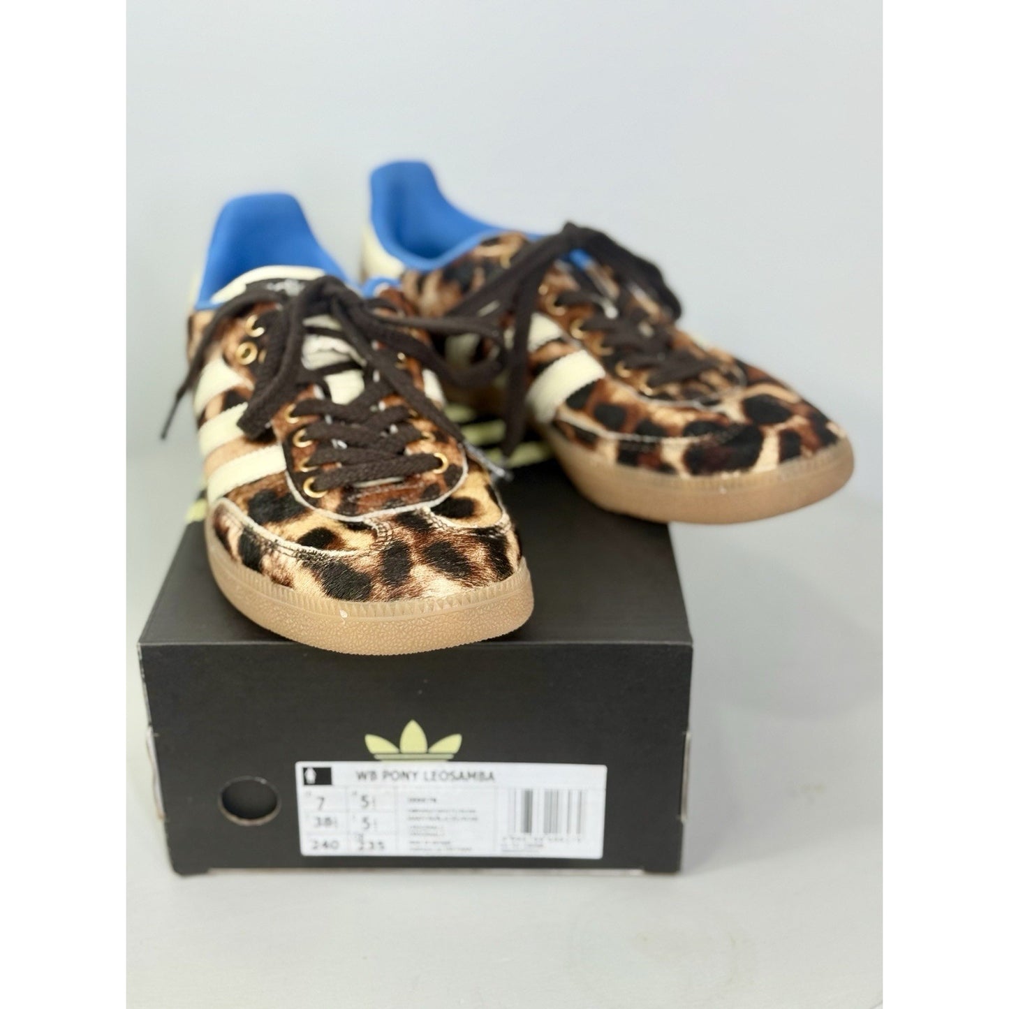 Size 7 - adidas Samba Leopard Wales Bonner with blue accents