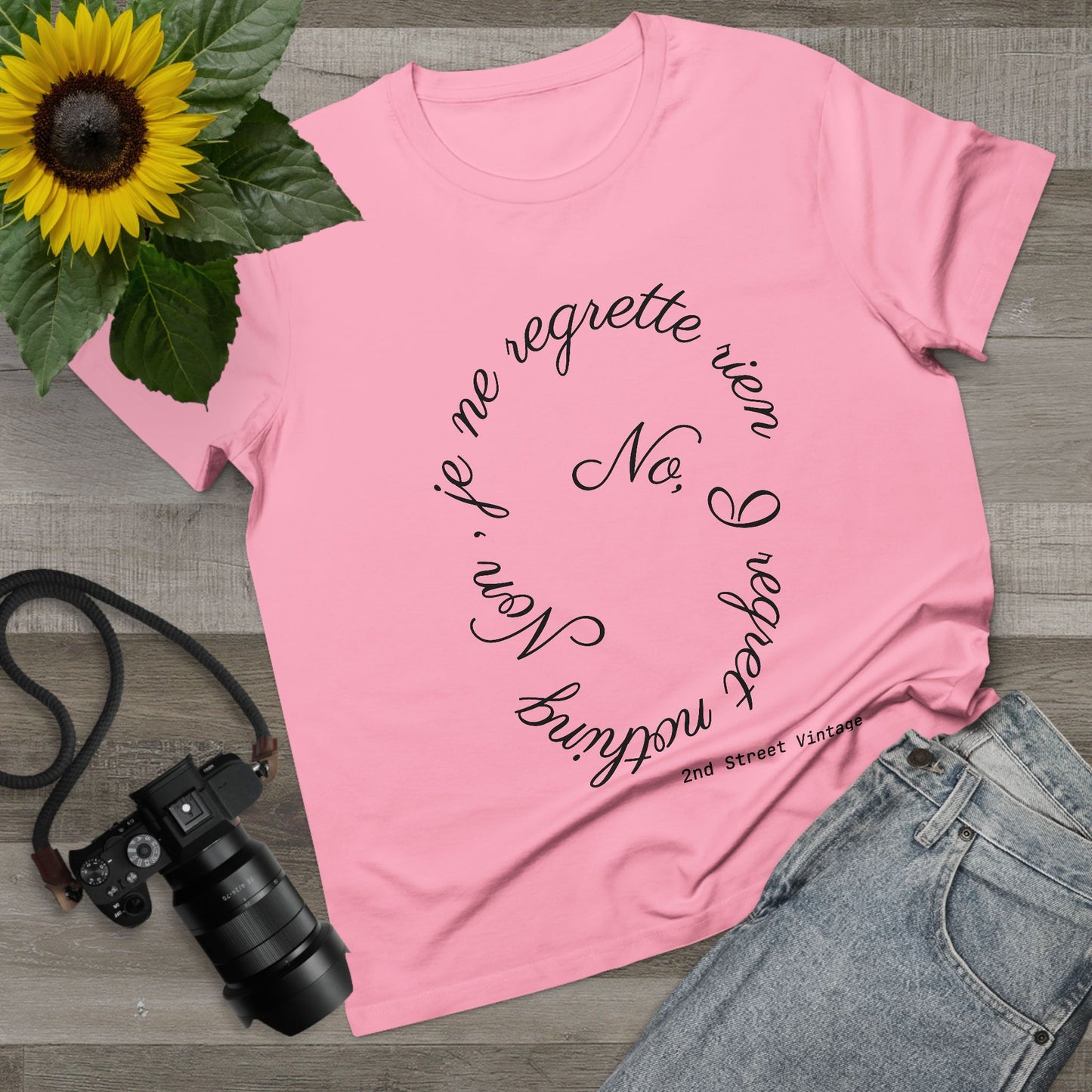 No, I regret nothing Women's T-Shirt, Casual Statement Tee, Vintage Style Apparel, Everyday Wear, Gift for Friends