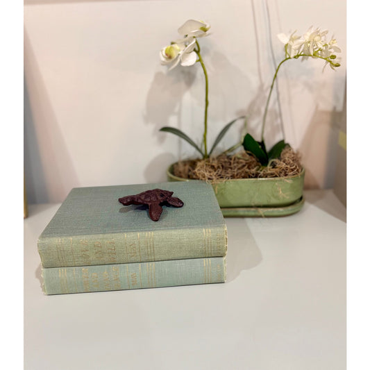 Vintage ombré effect green Decorative Book collection, green vintage book pair