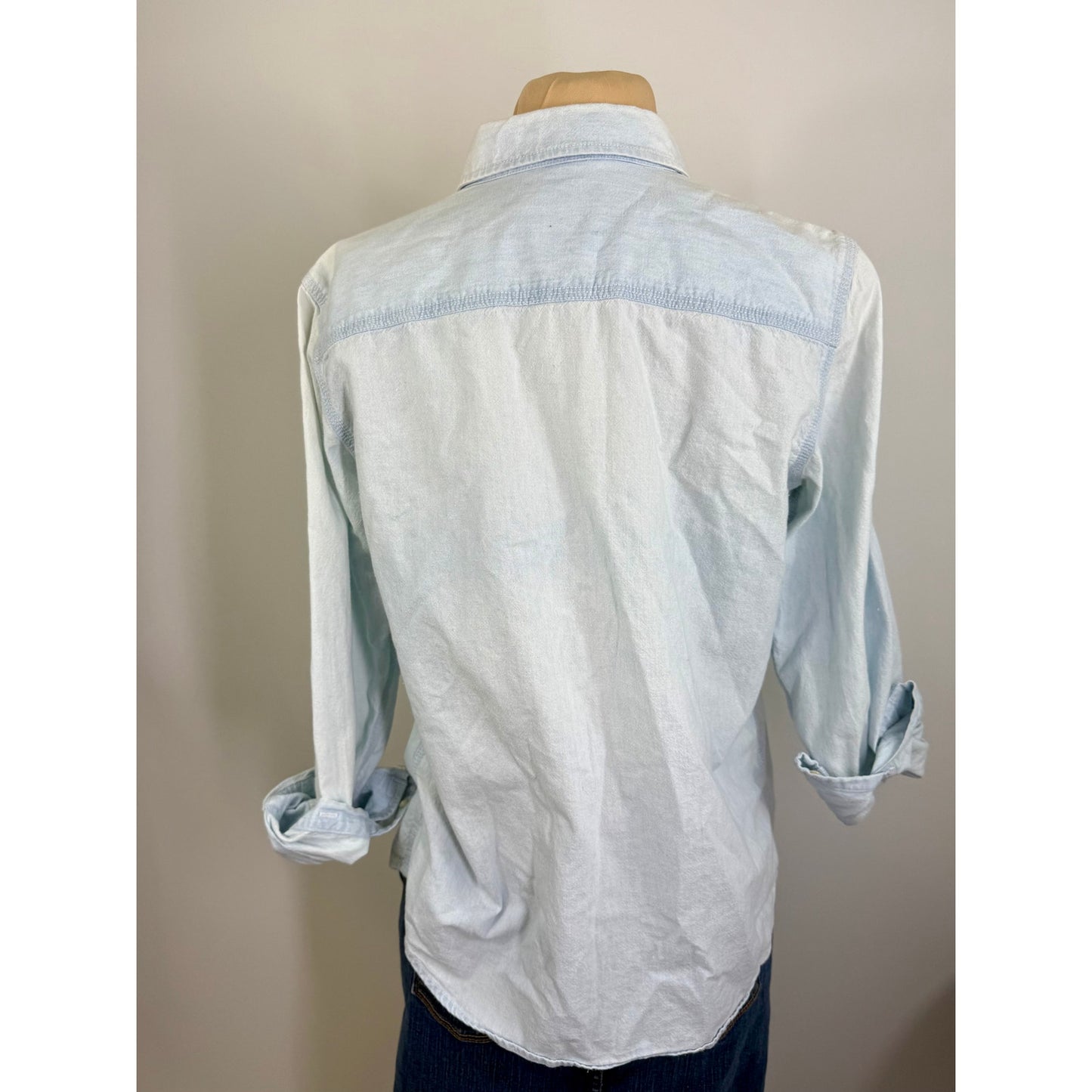 Vintage LRL Lauren Jeans CO, XS  Women's 100 cotton vintage faded chambray shirt, size XS