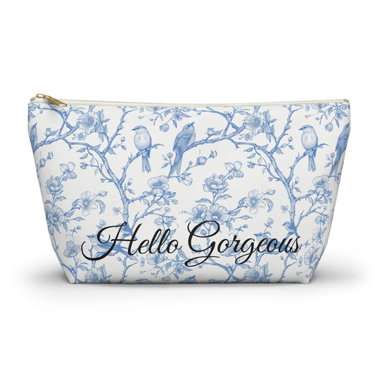 Hello Gorgeous Make up bag,  Makeup Bag, Toile Makeup Bag, Cute Cosmetic Case, Gift for Her