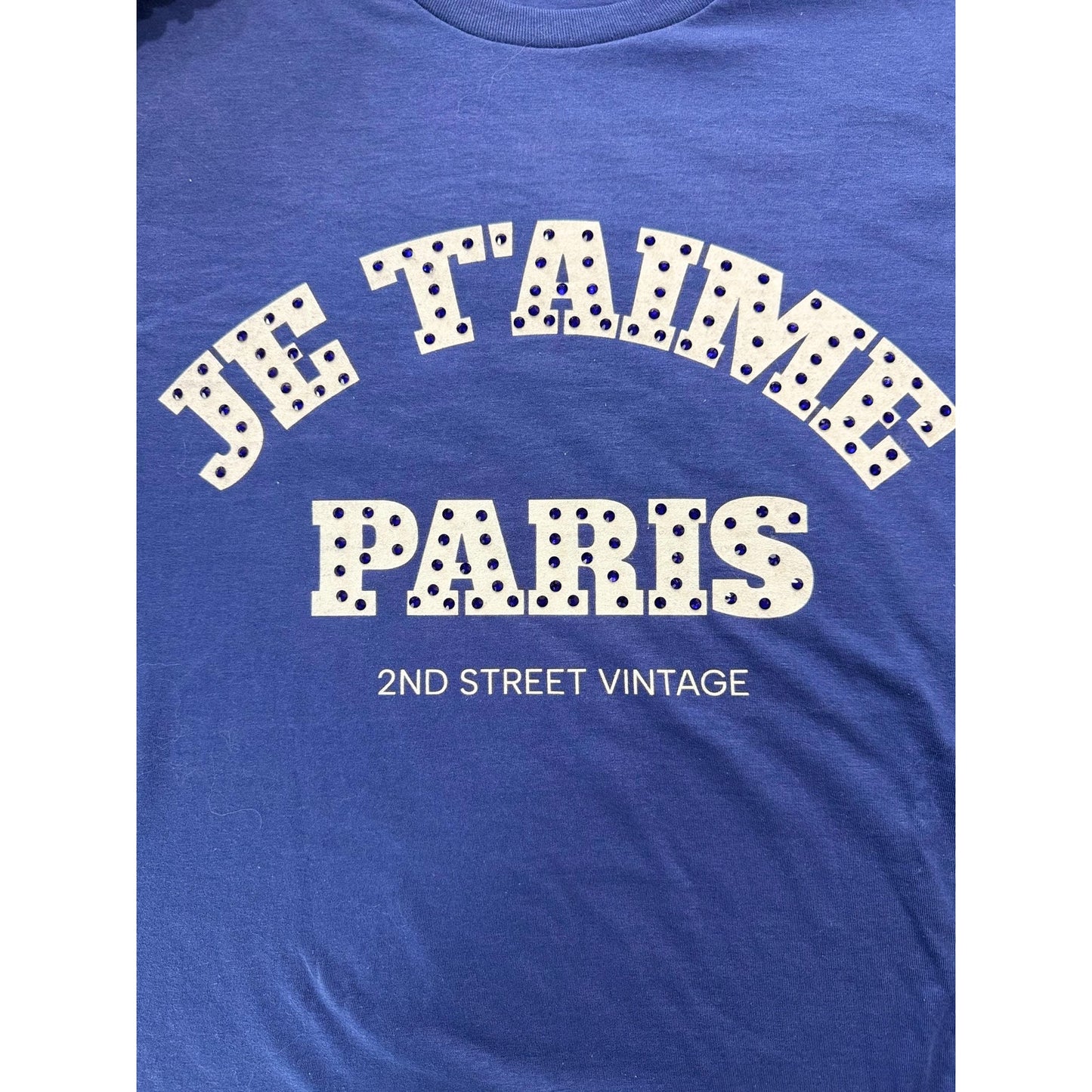 Je T'aime Paris Graphic rhinestoned Tshirt, I love Paris rhinestoned Tshirt