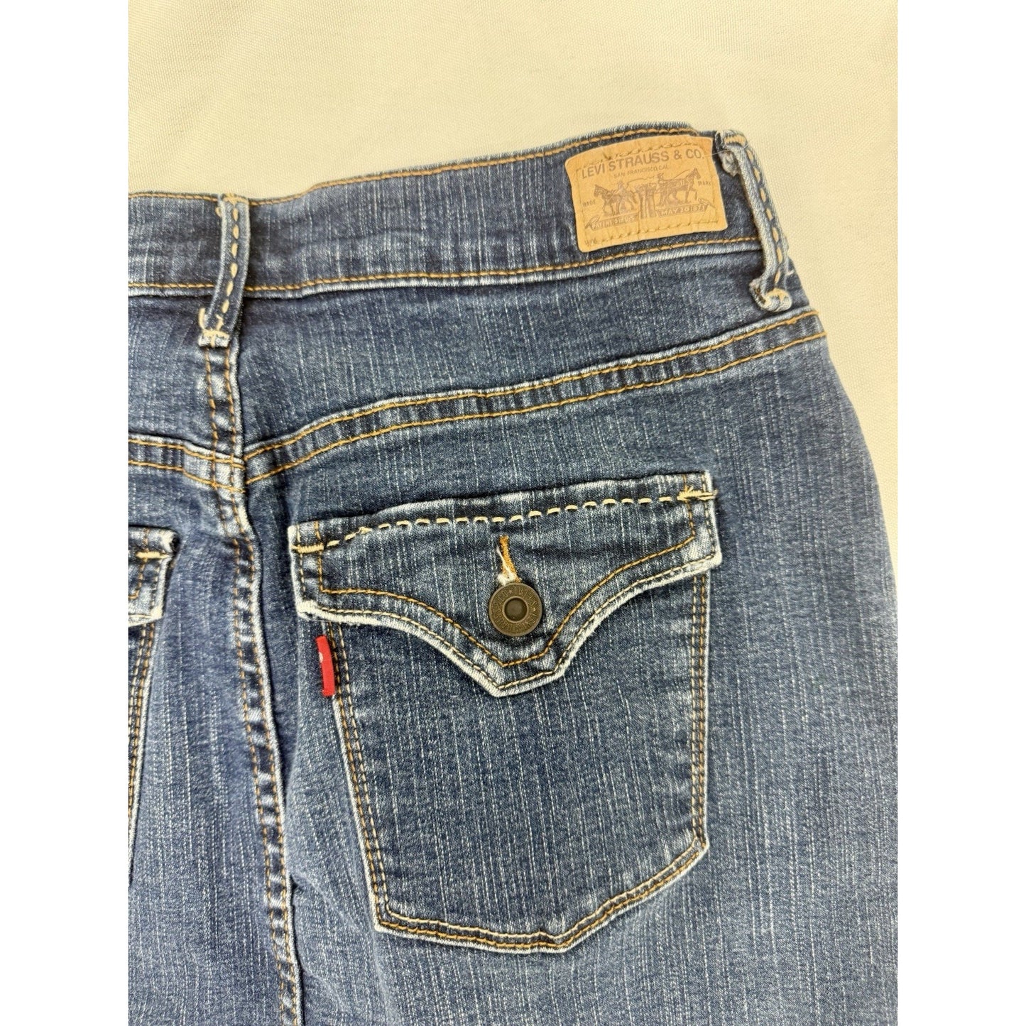 Vintage Levi Denim Mini Skirt Dark Blue-slit- 512 size 6