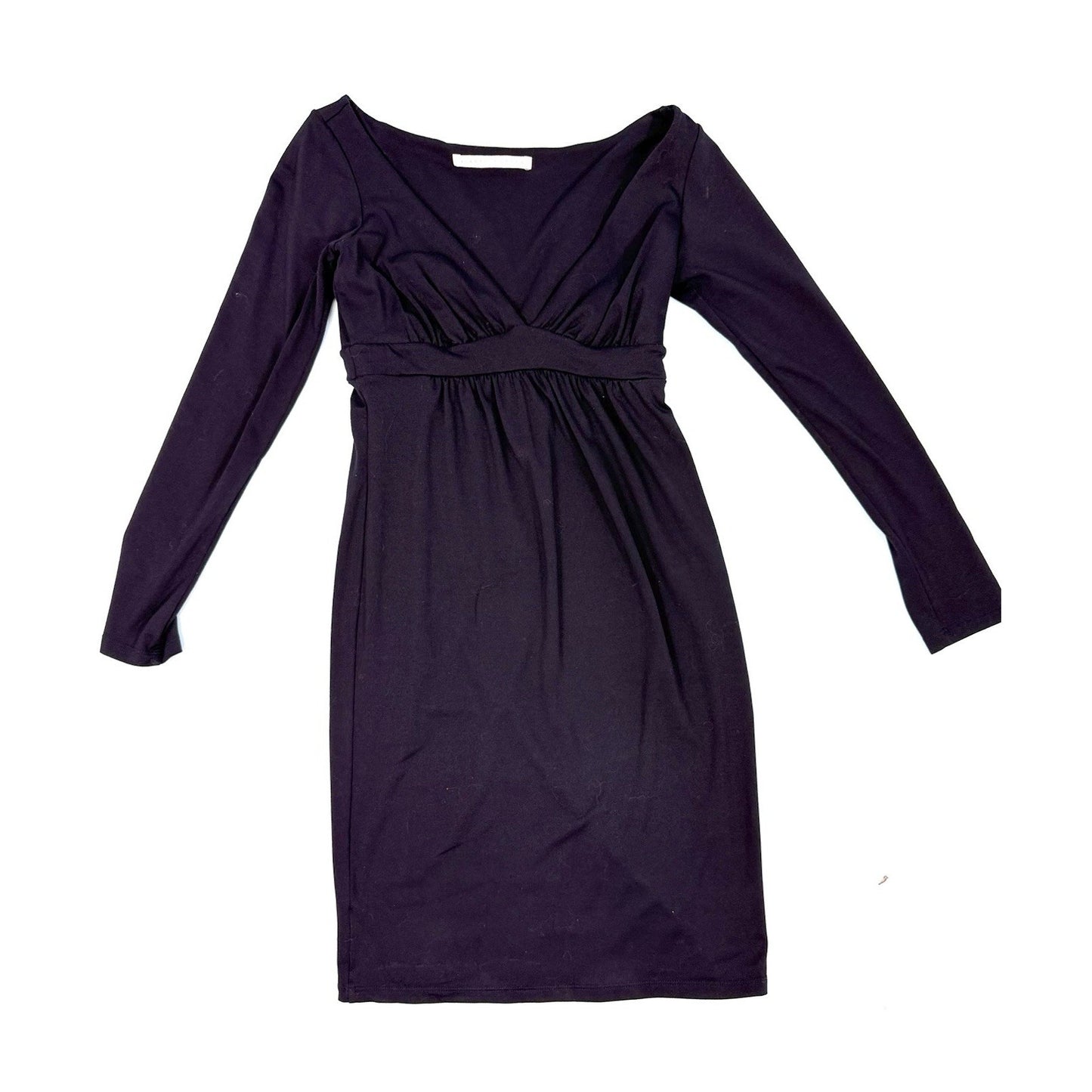 Vintage SUSAN MONACO plunge V neck Navy classic Black Dress Womens Small