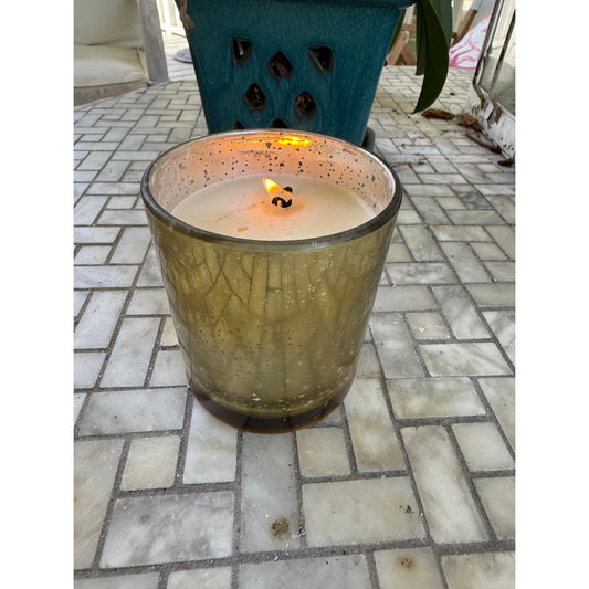 Candle in a Vintage crystal dish,  Vintage Decor