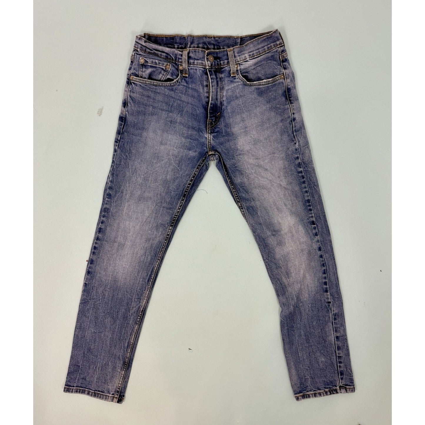 Levis 502 Jeans 30x30 Blue Straight Leg Denim Stretch Mens Pockets * Read Read *