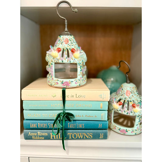 Vintage ombré effect green Decorative Book collection, blue green book collection