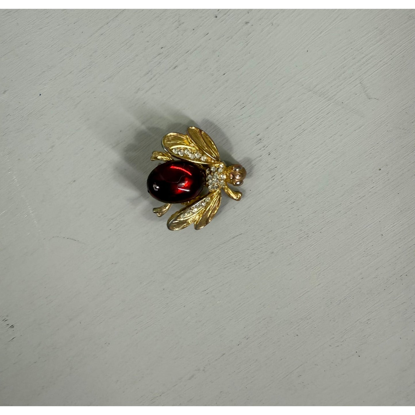 Vintage  Bumble Bee Pin and  ribbon playing Card Bookmark set