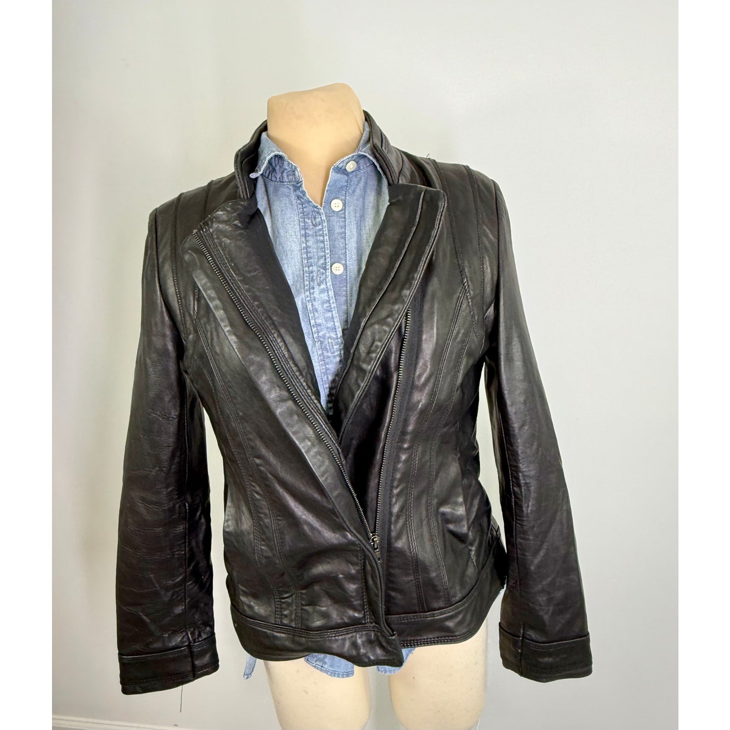Vintage IZOD Black Leather Jacket  size M
