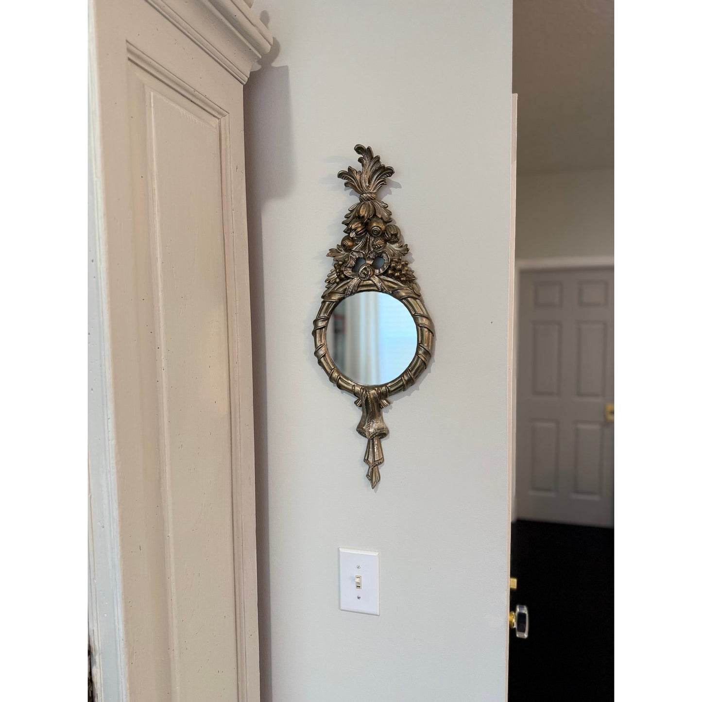 Ornate Vintage Silver French provincial Mirror