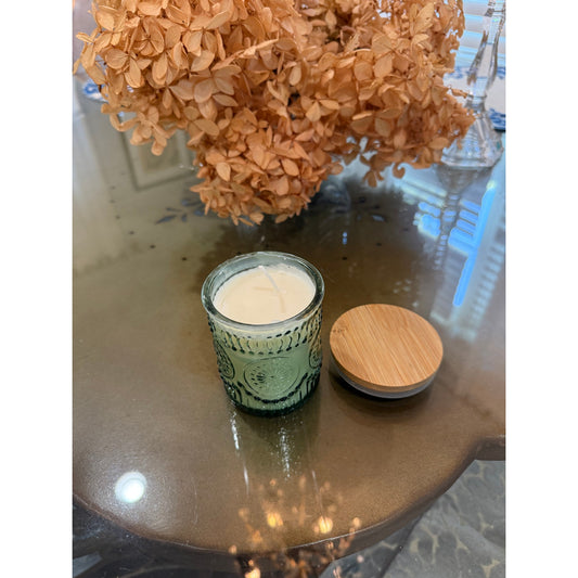 Candle in a Vintage crystal dish,  Vintage Decor