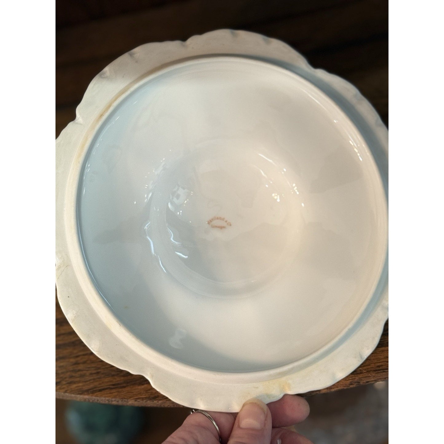 Haviland &Co M&G Limoges pink floral and gold covered bowl