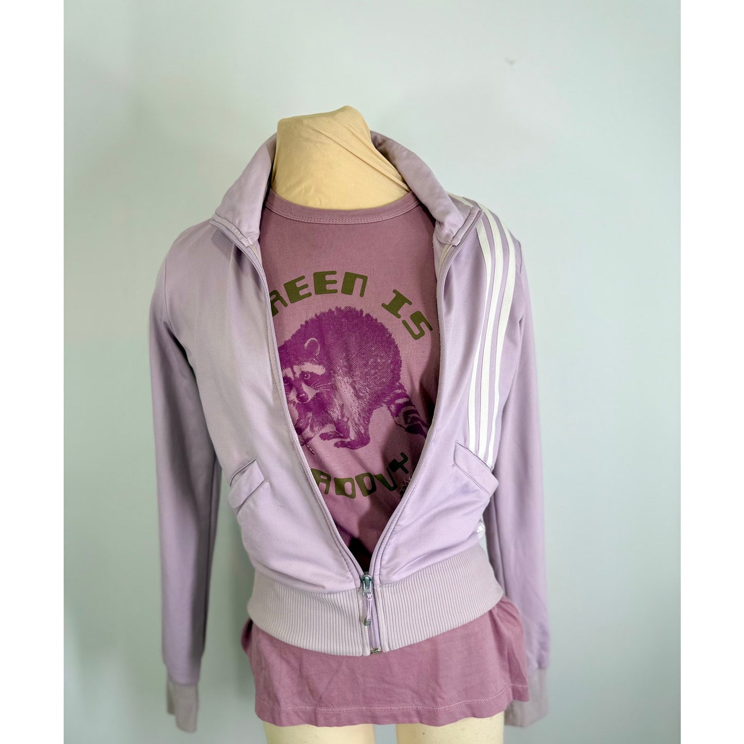 Authentic Coach  ECO Green is Groovy Small mauve graphic T shirt