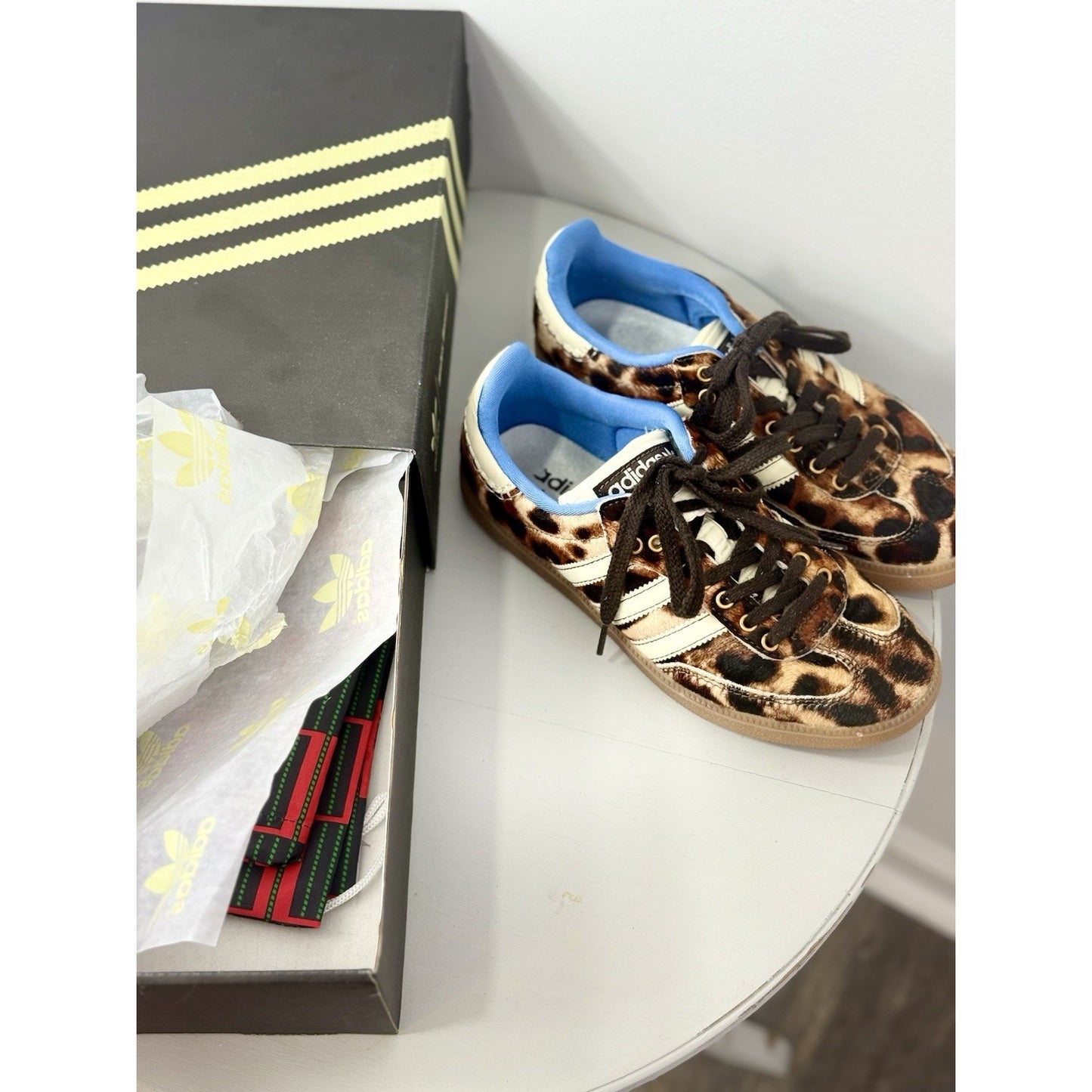 Size 7 - adidas Samba Leopard Wales Bonner with blue accents