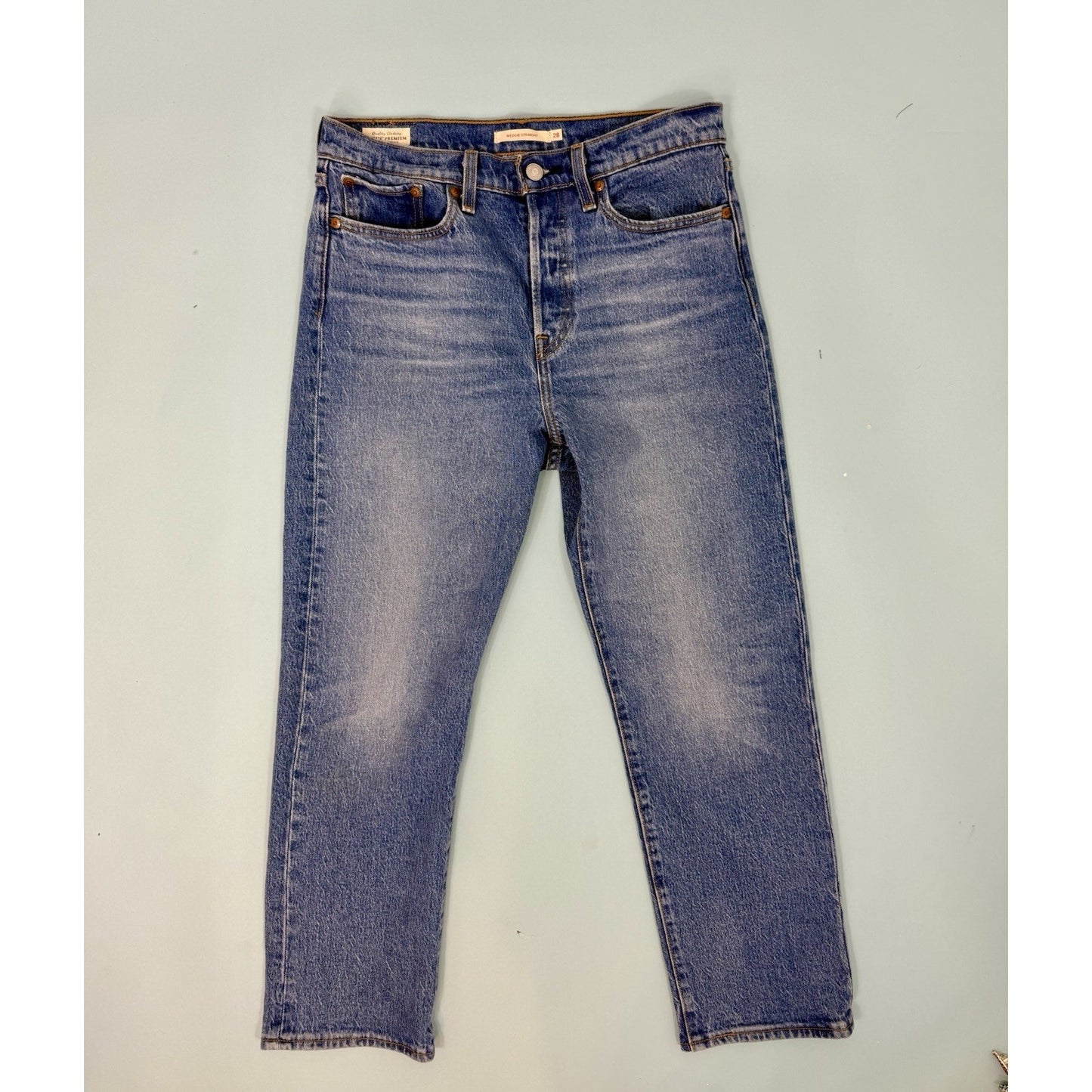 Levis 502 Jeans 30x30 Blue Straight Leg Denim Stretch Mens Pockets * Read Read *