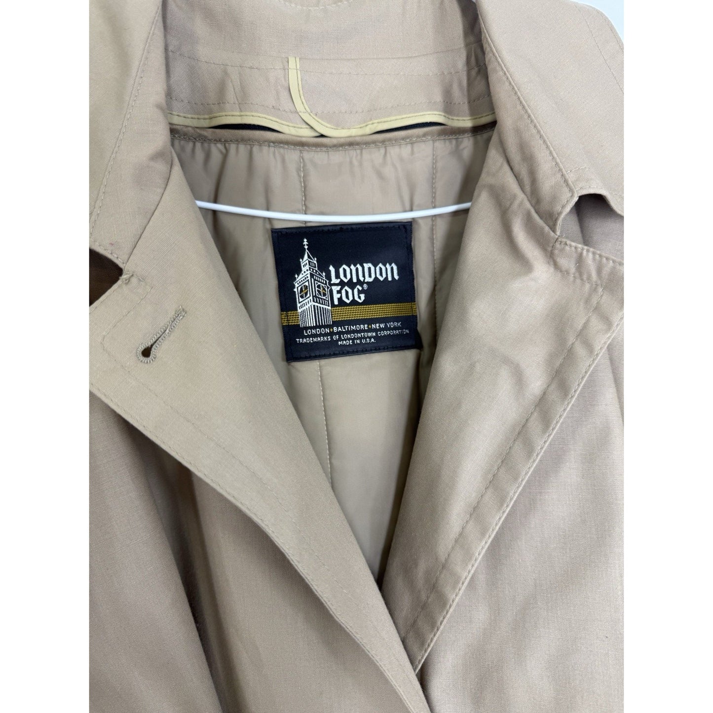 Vintage Women's London Fog Trench Coat Khaki Belted Size 18 Regular