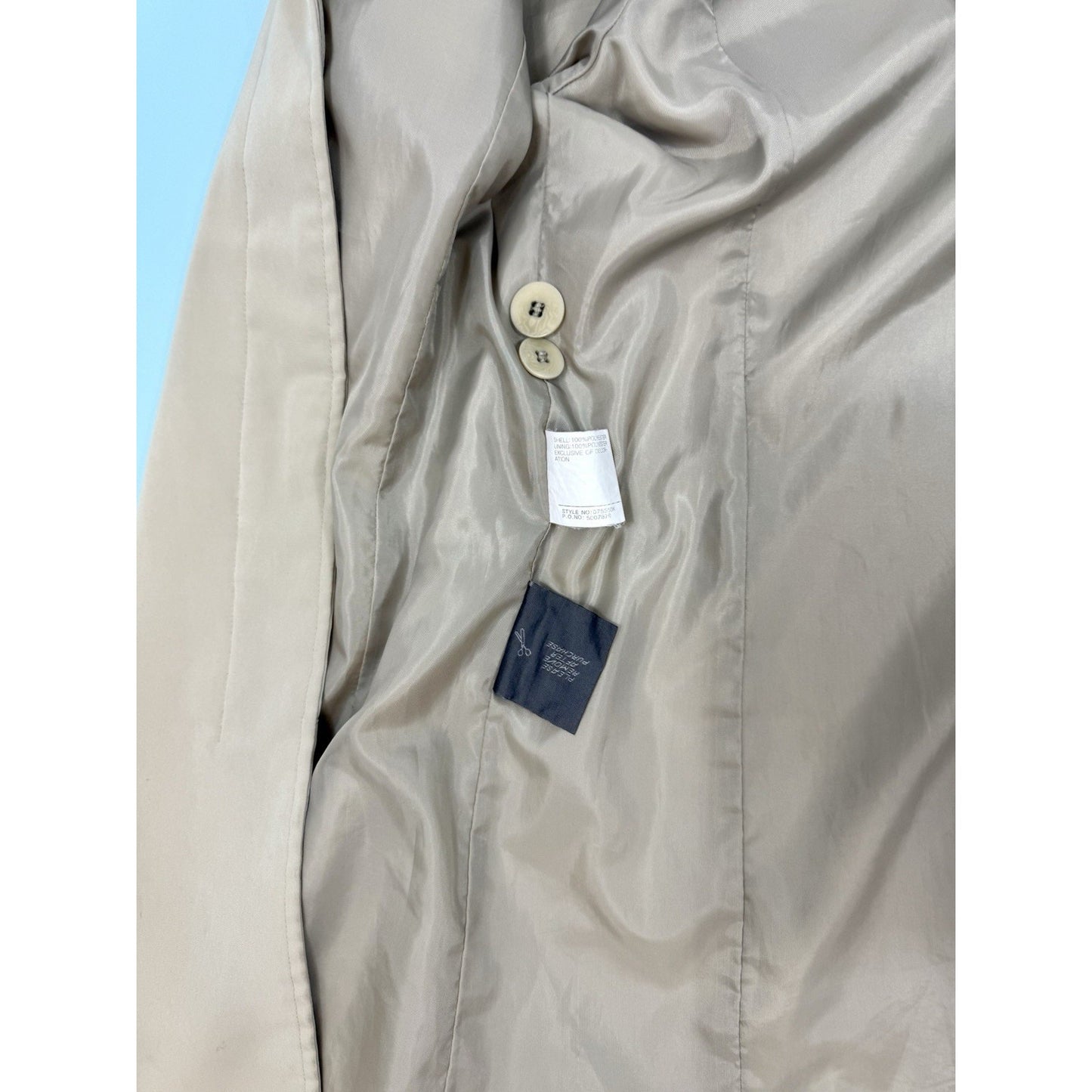 Vintage Towne by London Fog, Women's, Size L Trench Coat, Beige Button Up Jacket