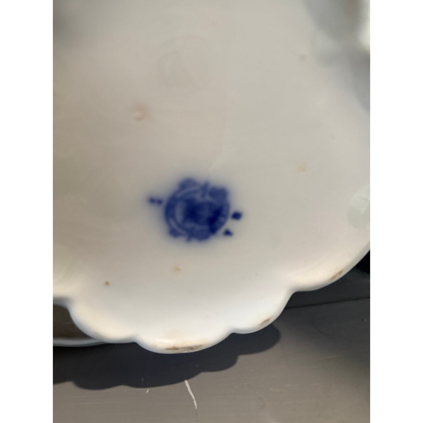 Antique Flow Blue Tureen with Lid