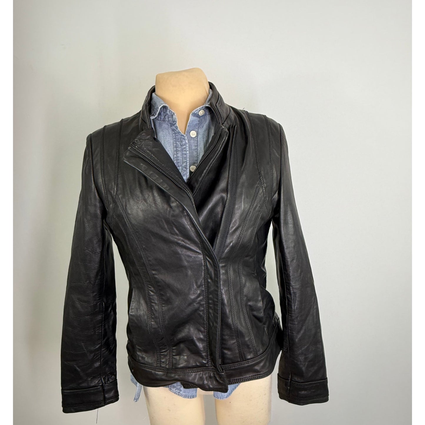 Vintage IZOD Black Leather Jacket  size M