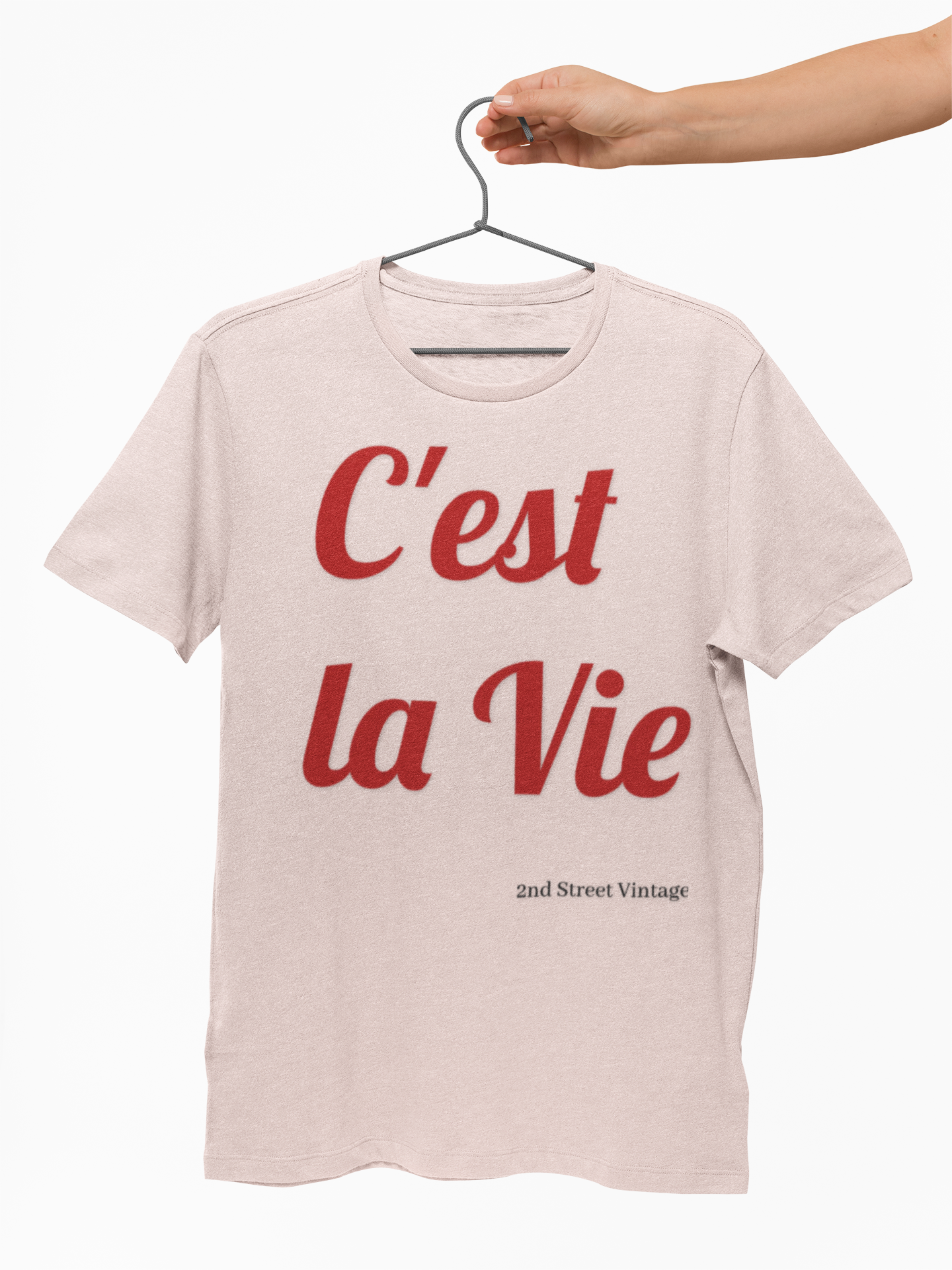 C'est la Vie Unisex Oversized Boxy Tee, Relaxed Fit Tee, Casual Streetwear, Pink Graphic Tee, Gift for Friends, Everyday Wear