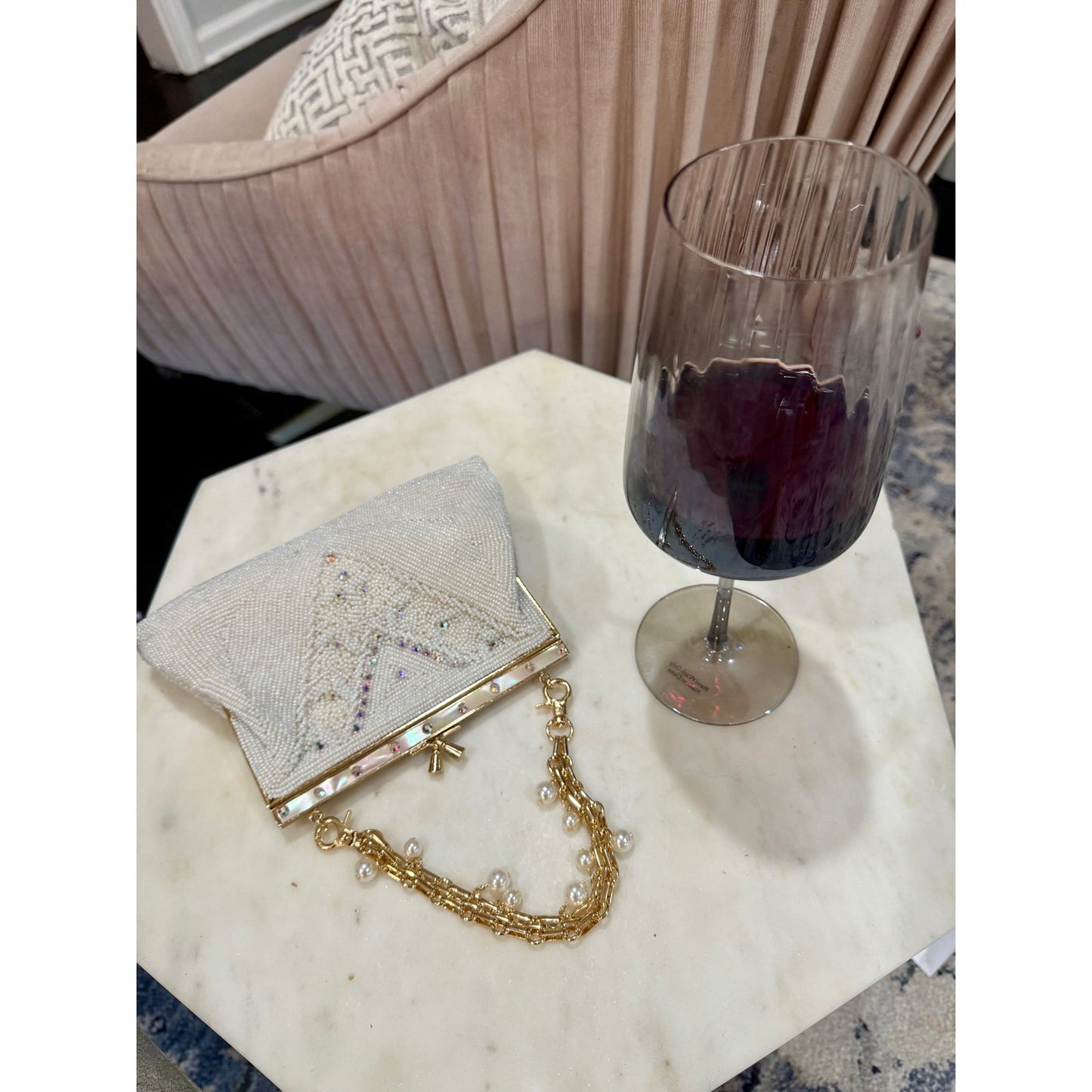 Vintage honey gold beaded and rhinestoned evening bag