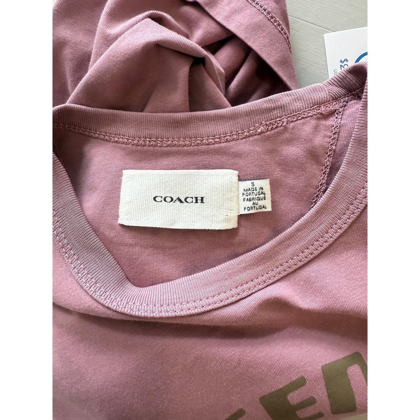 Authentic Coach  ECO Green is Groovy Small mauve graphic T shirt