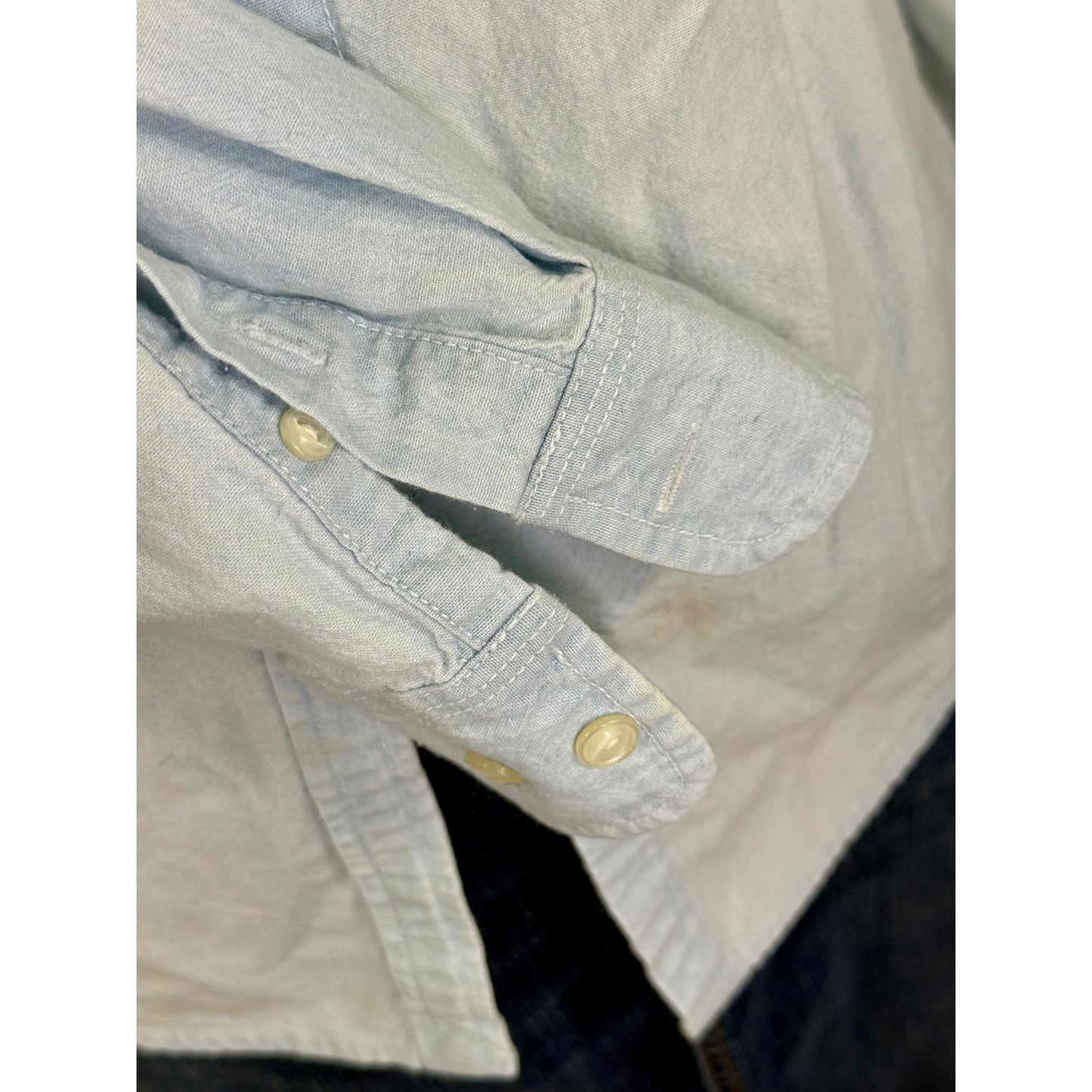 Vintage LRL Lauren Jeans CO, XS  Women's 100 cotton vintage faded chambray shirt, size XS