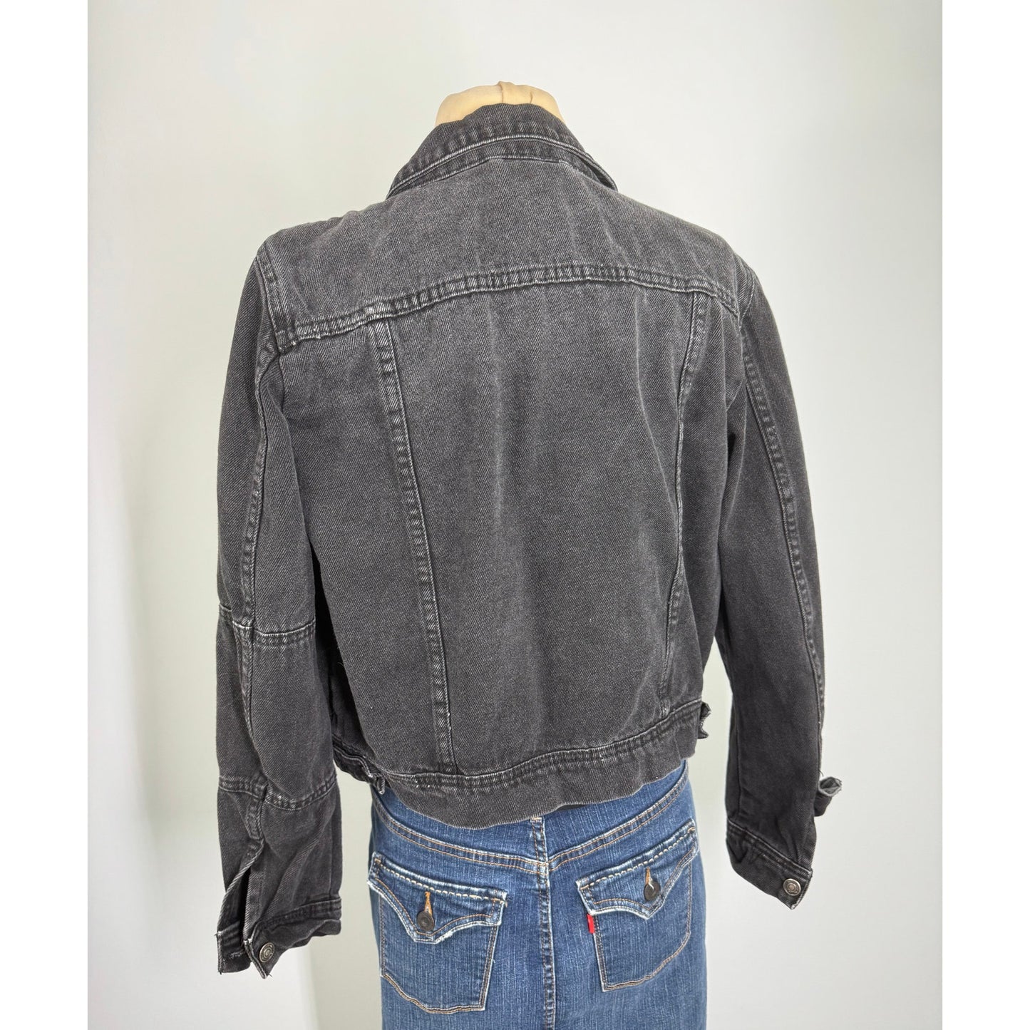 Vintage Free People black denim jacket ,  size M