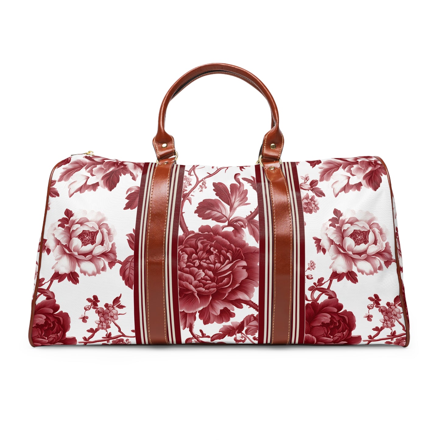 Elegant Floral Waterproof Travel Bag, Weekend Getaway Tote, Overnight Bag, Floral Gym Duffle, Perfect for Gifts