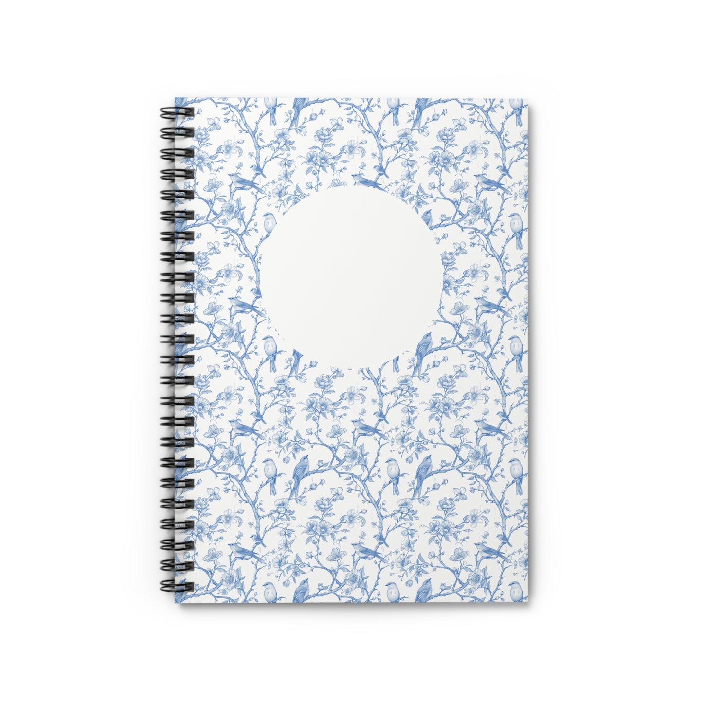 Elegant Blue Floral  Toile Spiral Notebook - Versatile Journal for Students, Gifts, Notes, Writing, Organizing, Bullet Journaling