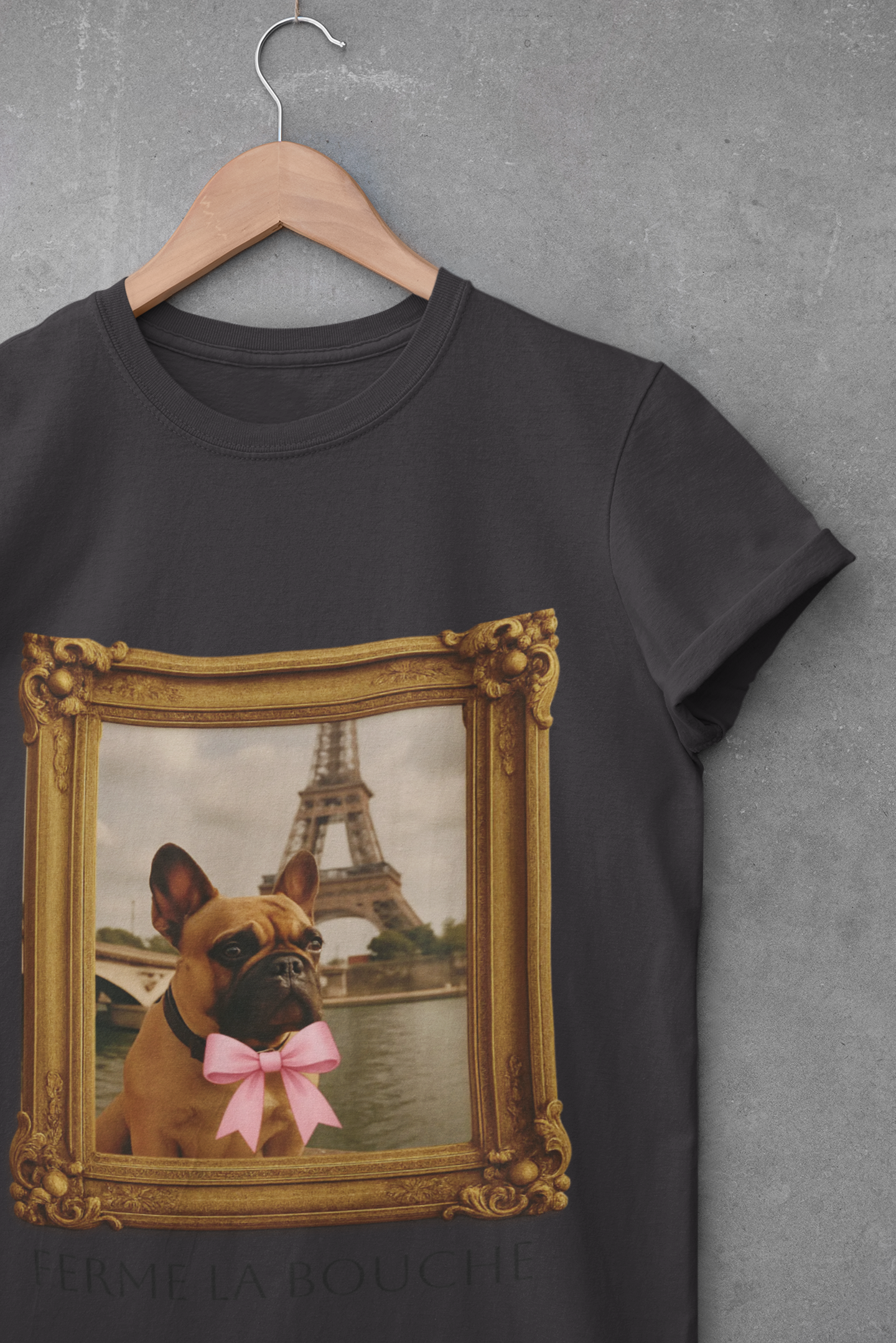 Shut up, Ferme la bouche French Bulldog Unisex Cotton Ringer T-Shirt