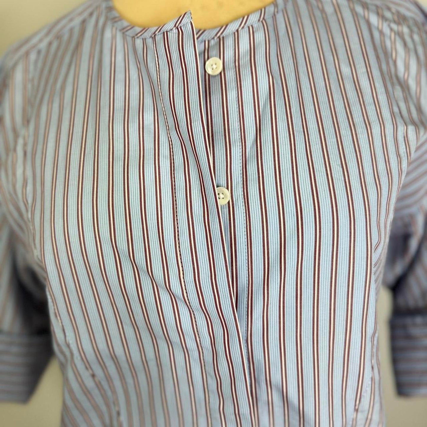 Thomas mason for J crew woven women's  striped woven shirt S