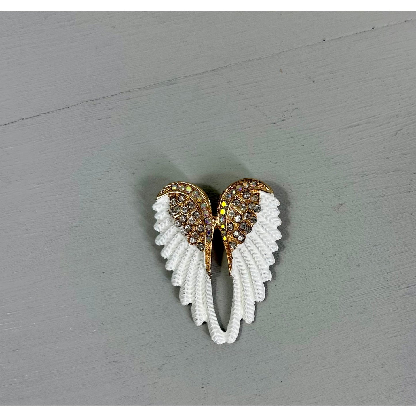 Vintage  Angel Wing Pin and  ribbon playing Card Bookmark set