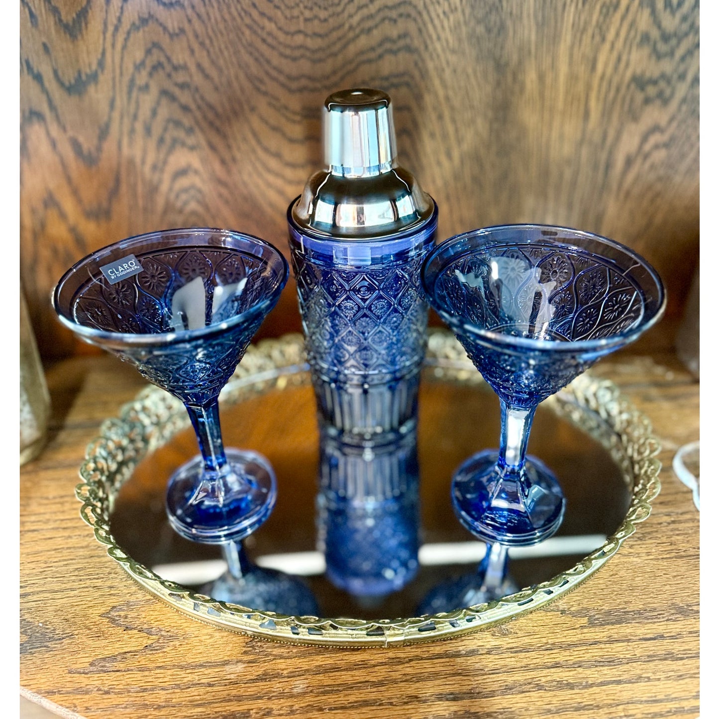 Vintage inspired pink hand made glassware, diswasher safe