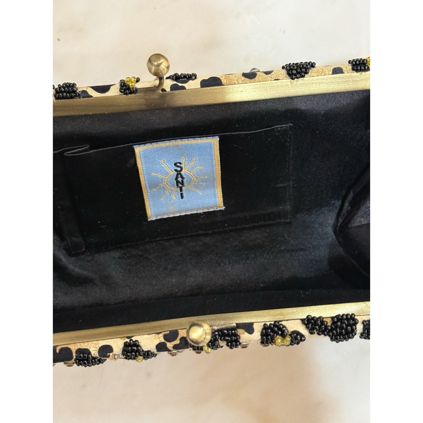 vintage leopard beaded leopard purse with austrian crystals