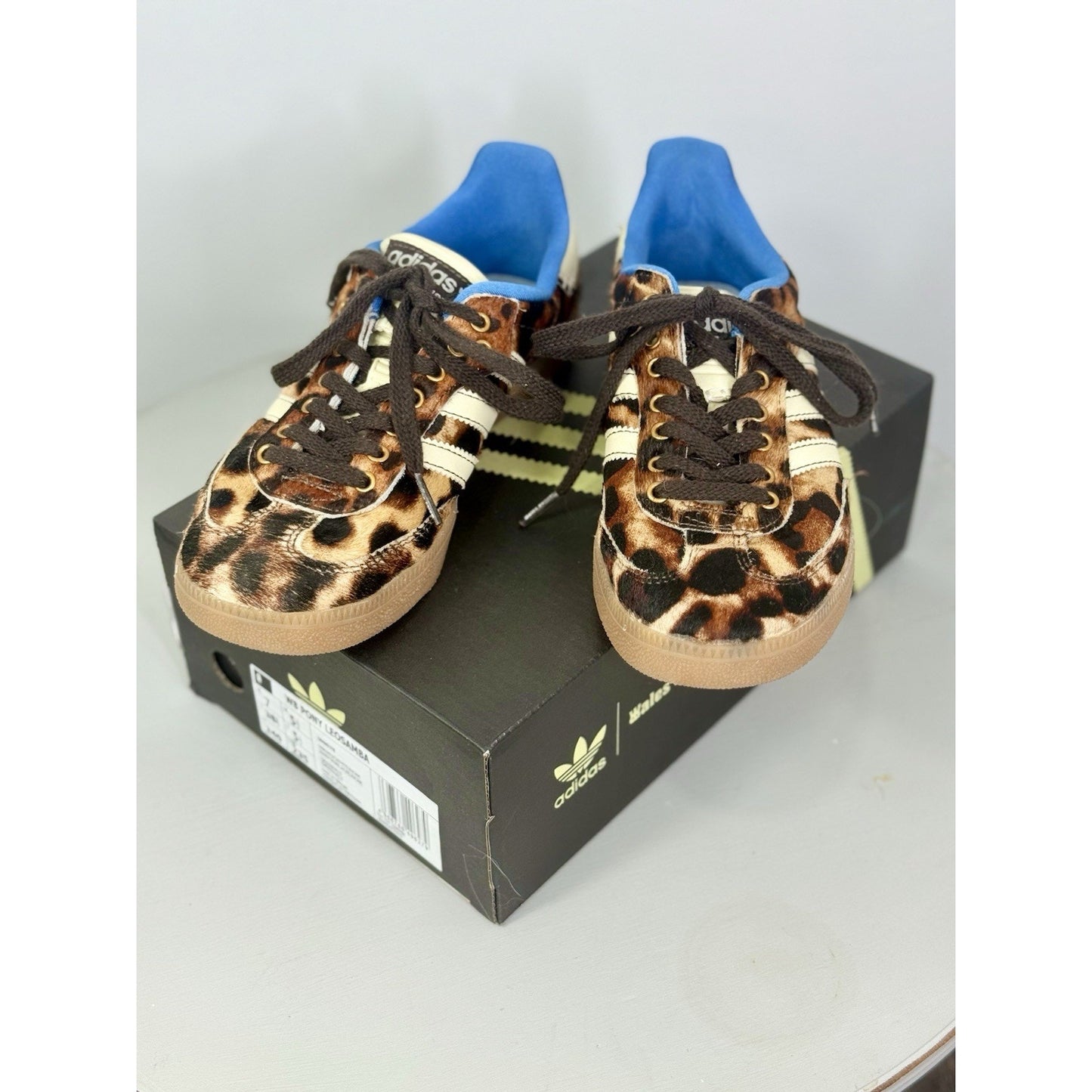 Size 7 - adidas Samba Leopard Wales Bonner with blue accents
