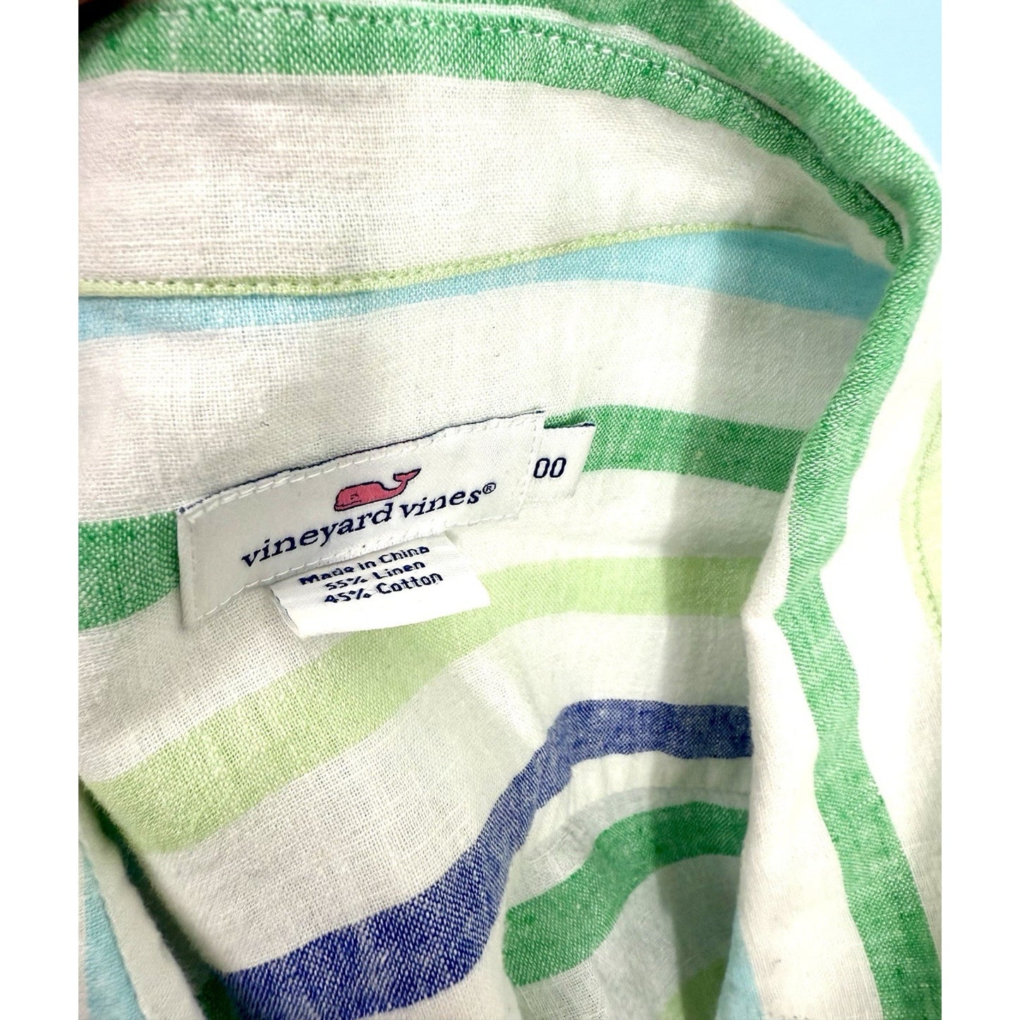 Vineyard Vines Bungalow Stripe Popover Shirt Women 0 NWT Long Sleeve LinenCotton