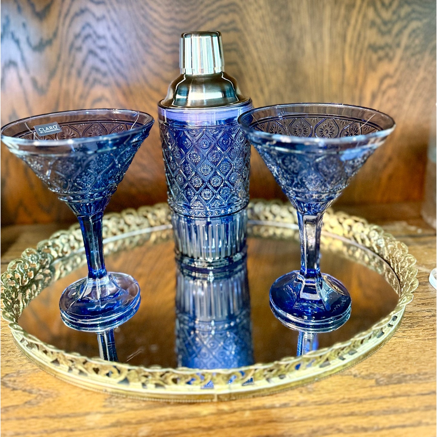 Vintage inspired pink hand made glassware, diswasher safe