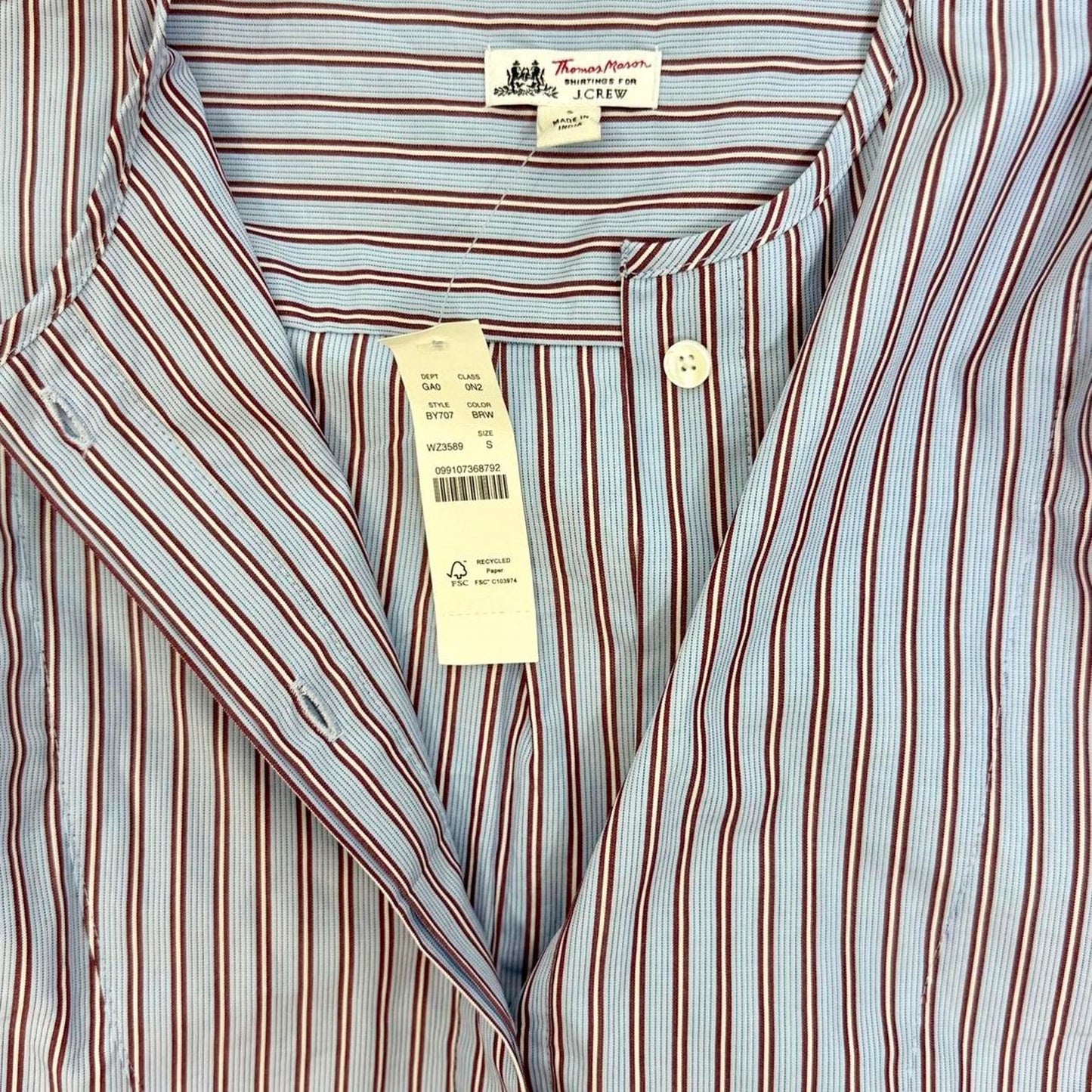 Thomas mason for J crew woven women's  striped woven shirt S