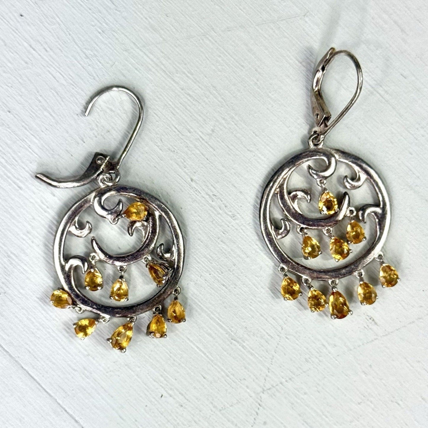 Natural Citrine - Brazil 925 Sterling Silver Earrings Jewelry CE47953