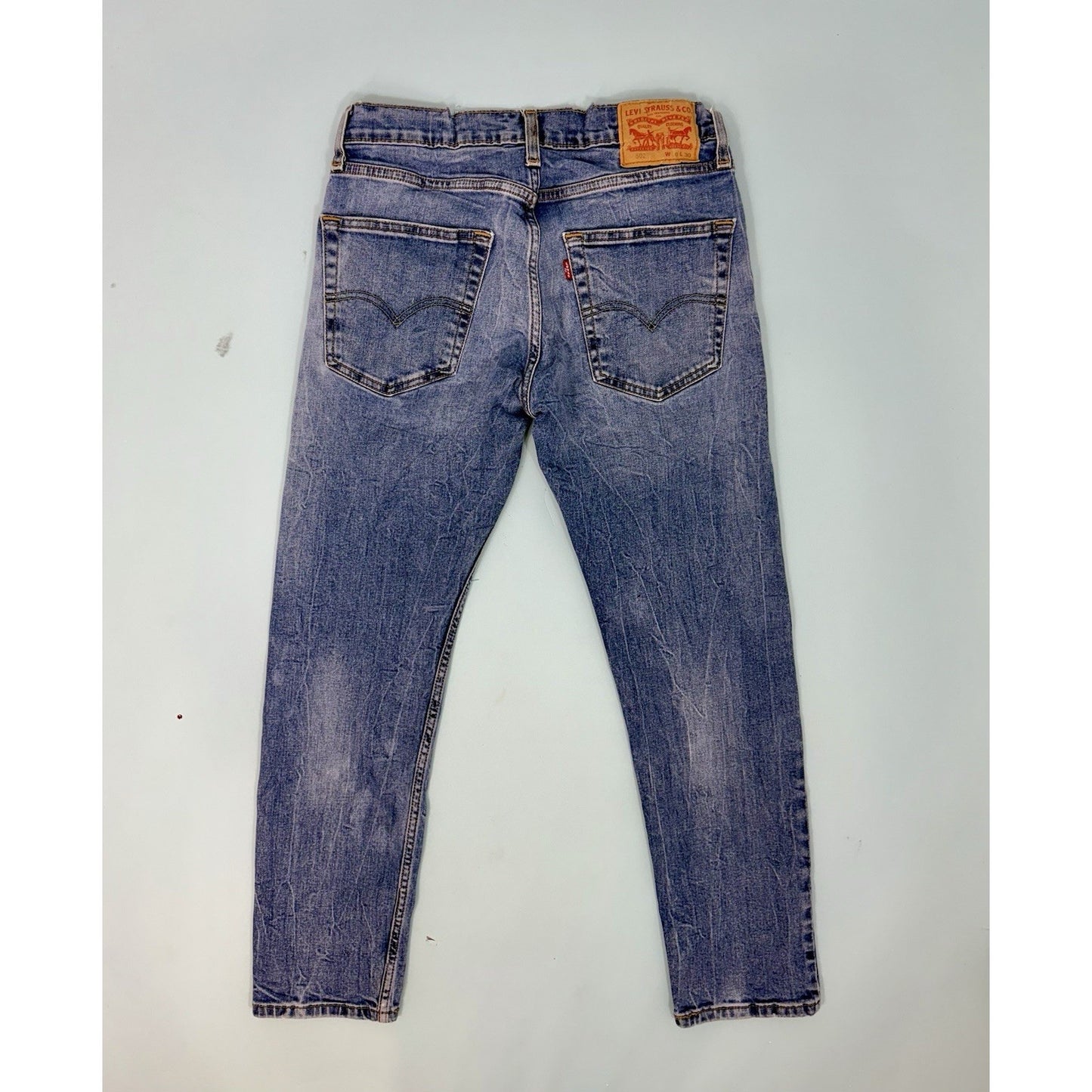 Levis 502 Jeans 30x30 Blue Straight Leg Denim Stretch Mens Pockets * Read Read *