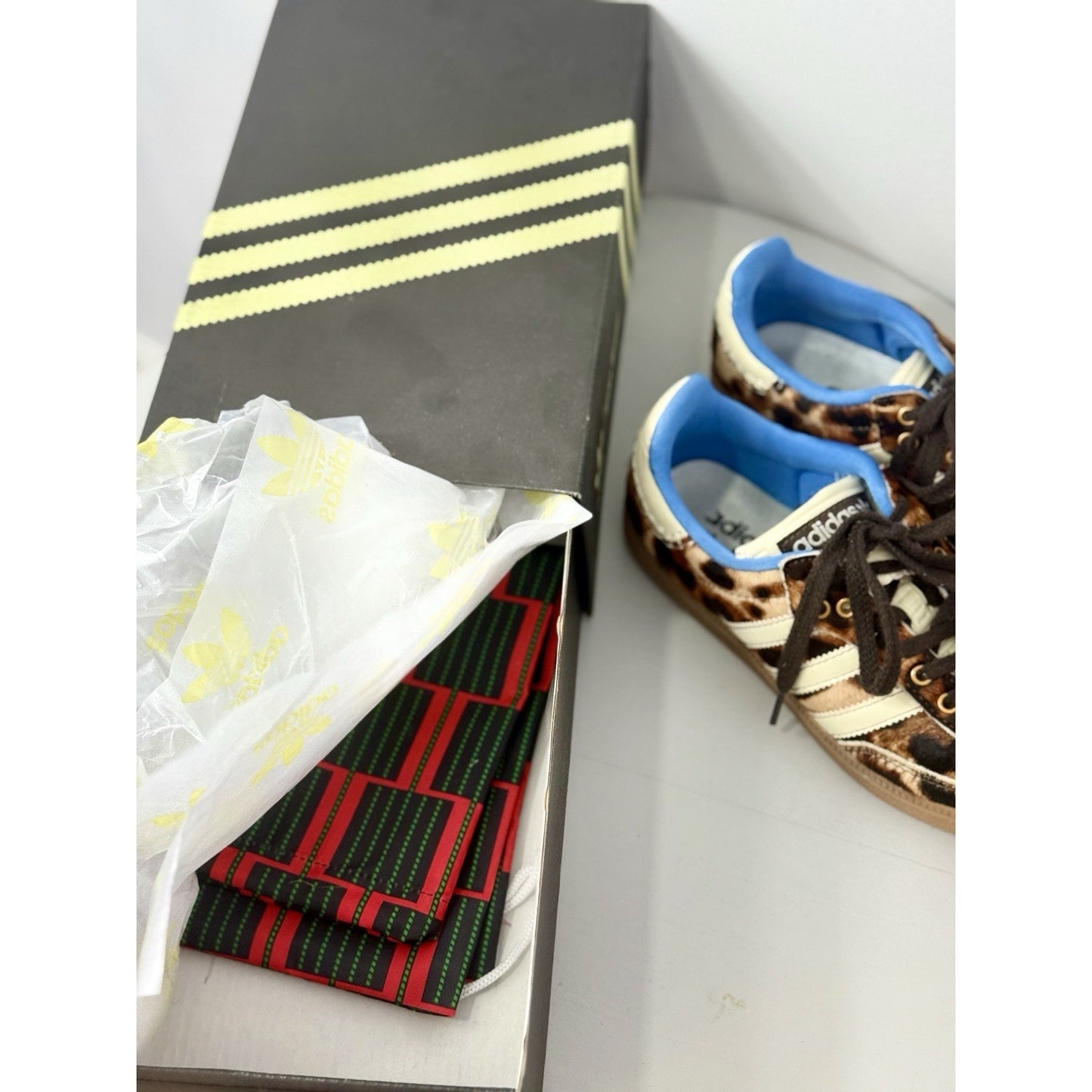 Size 7 - adidas Samba Leopard Wales Bonner with blue accents