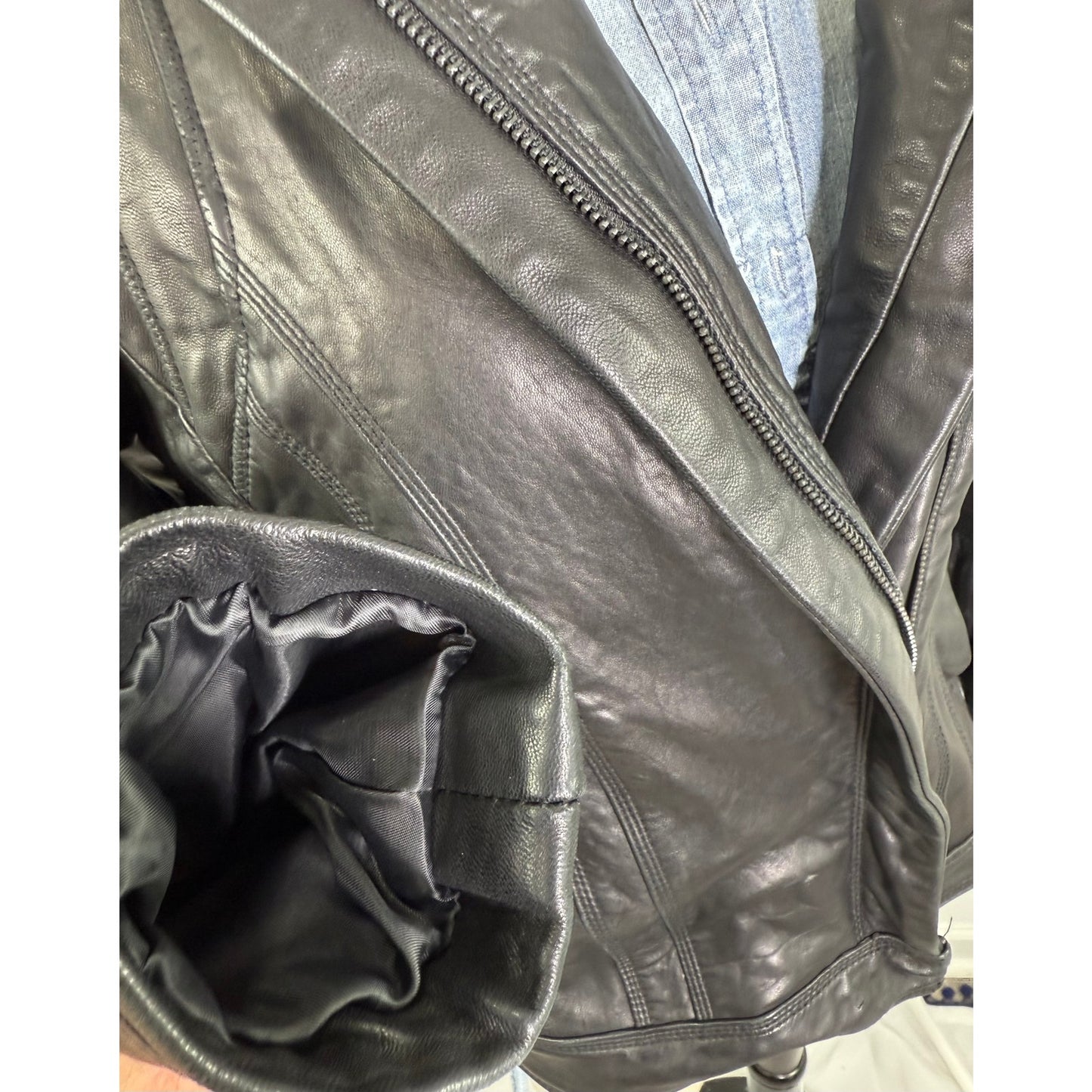 Vintage IZOD Black Leather Jacket  size M
